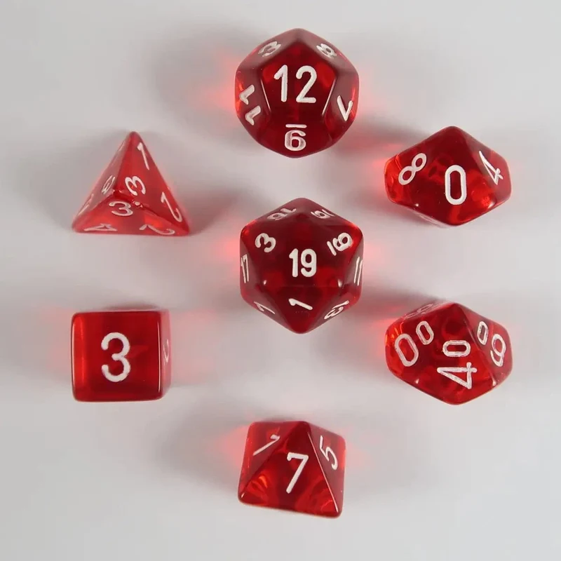 Chessex Translucent red Mini-Würfelset
