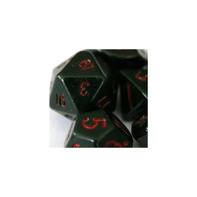 Crystal Caste Goldstone Green Würfel Set 14mm
