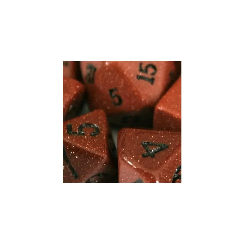 Crystal Caste Goldstone Red Würfel Set 14mm