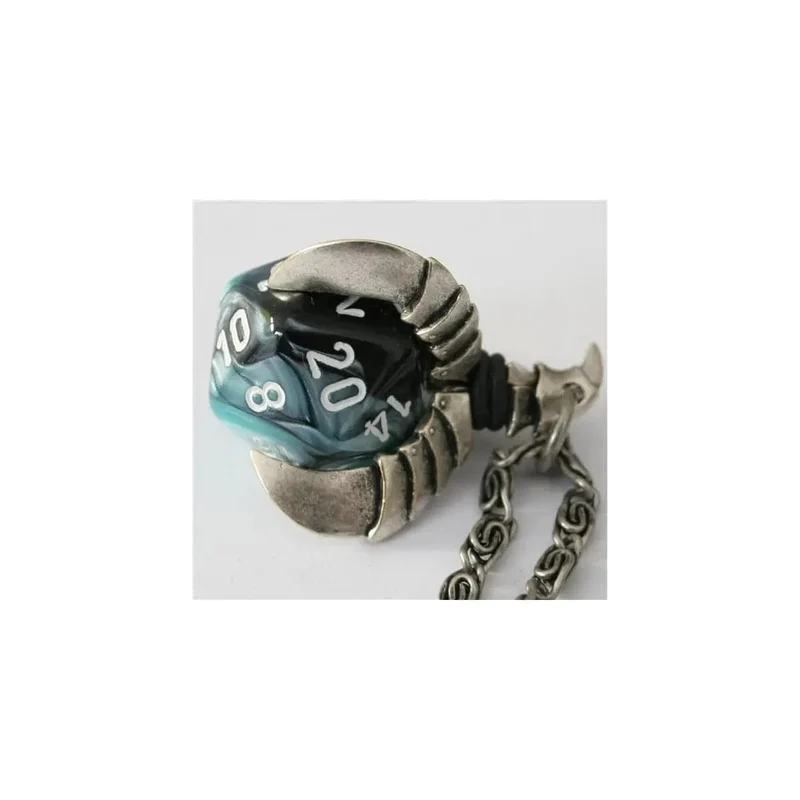 Chessex Silberner Anhänger W20 Mit Kette