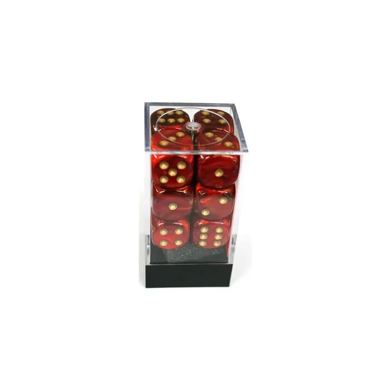 Chessex Scarab Scarlet/Gold W6 16mm Set