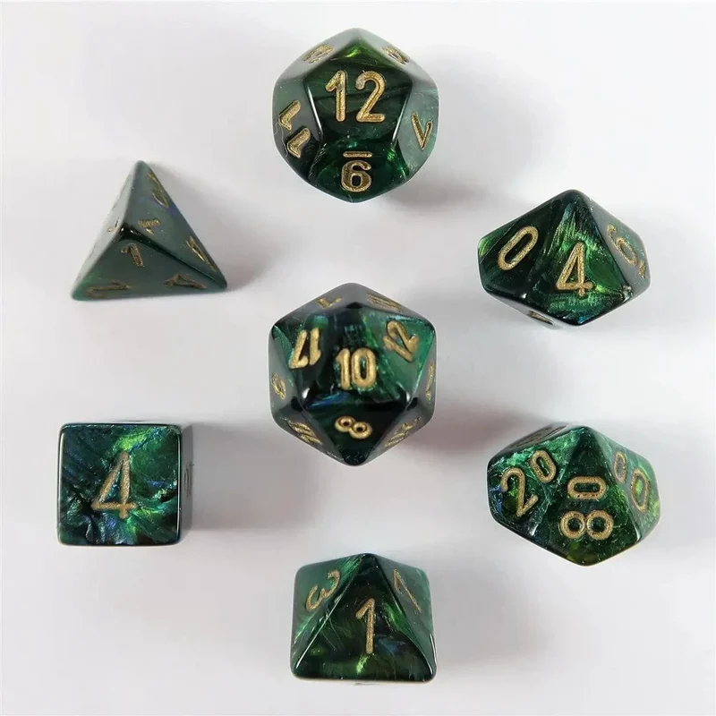 Chessex Scarab Jade/gold Mini-Würfelset