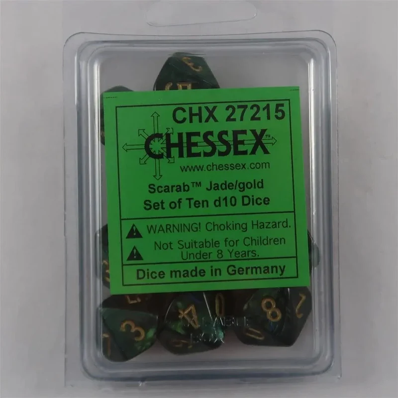 Chessex Scarab Jade/Gold 10 x W10 Set