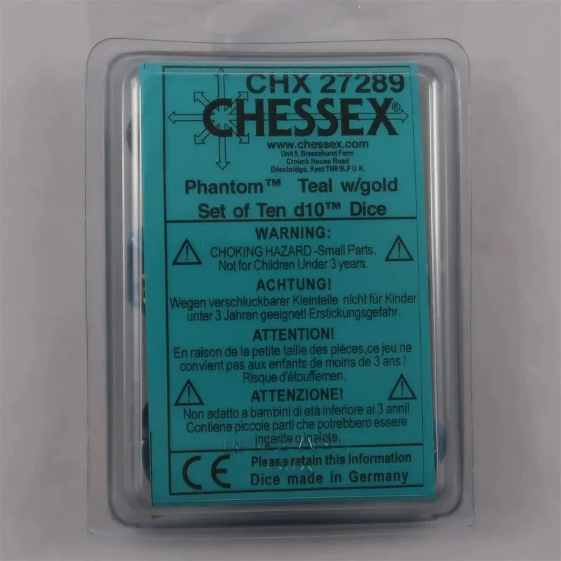 Chessex Phantom Teal/Gold 10 x W10 Set