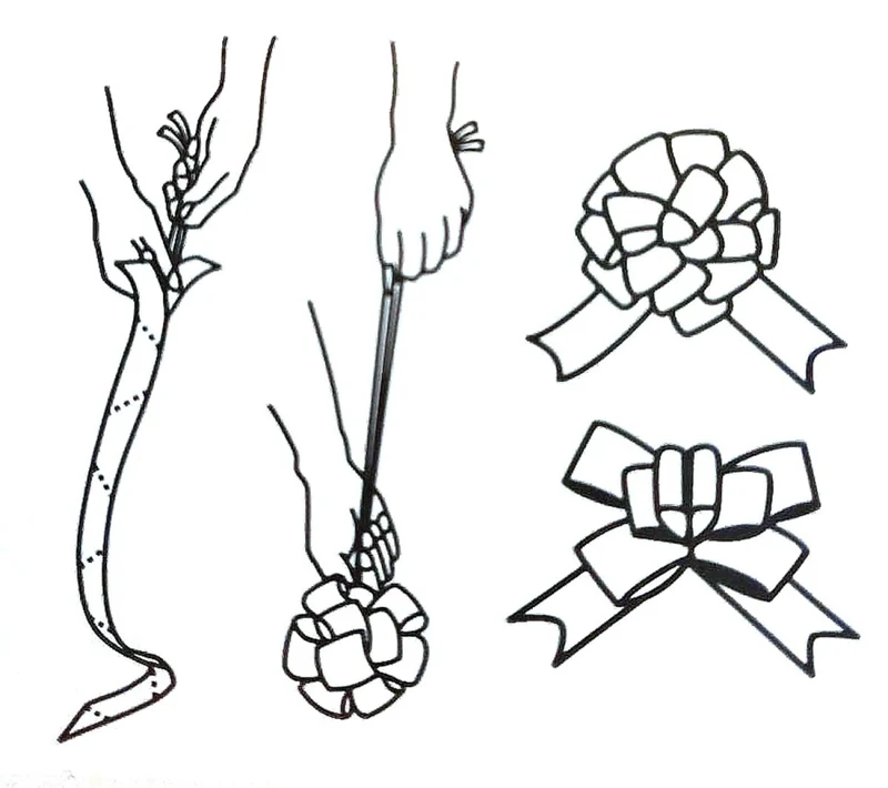 Weiße Zugschleife 15cm