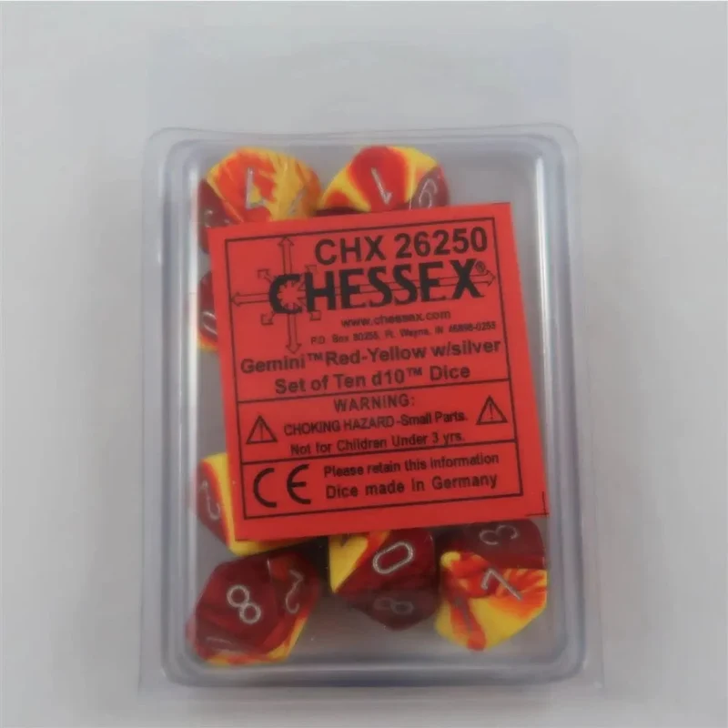 Chessex Gemini red-yellow 10 x W10 Set