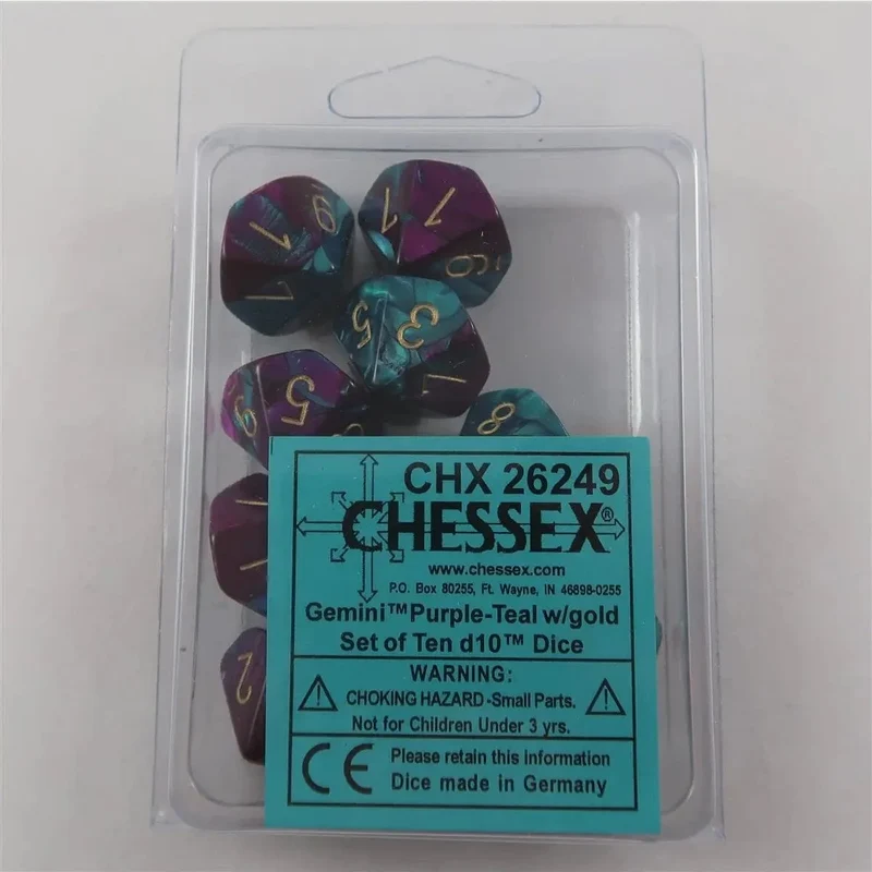 Chessex Gemini purple-teal 10 x W10 Set