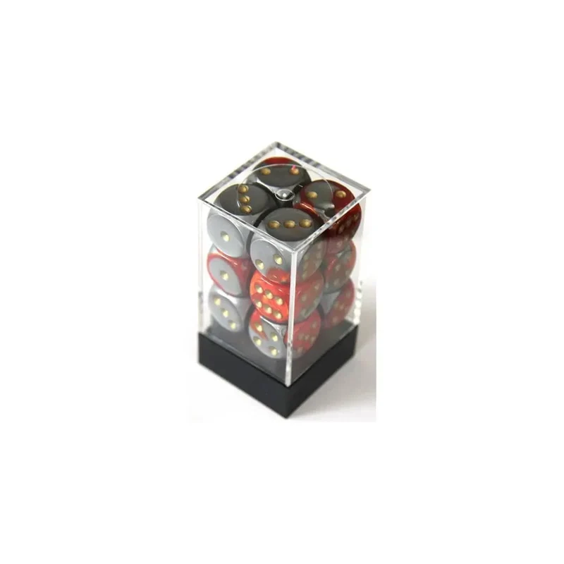 Chessex Gemini Orange-Steel W6 16mm Set