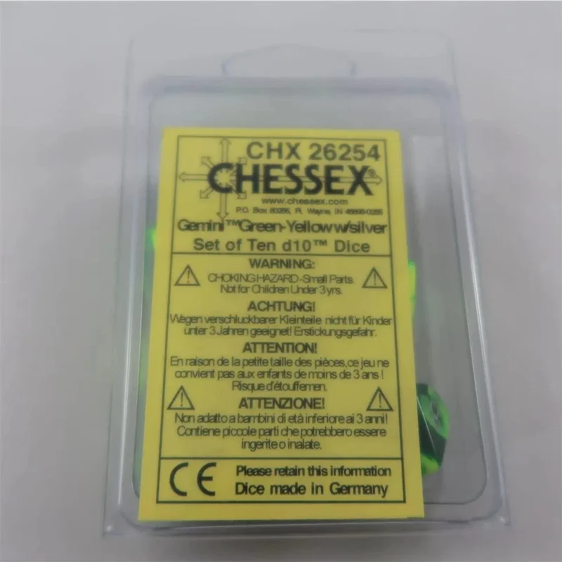 Chessex Gemini green-yellow 10 x W10 Set