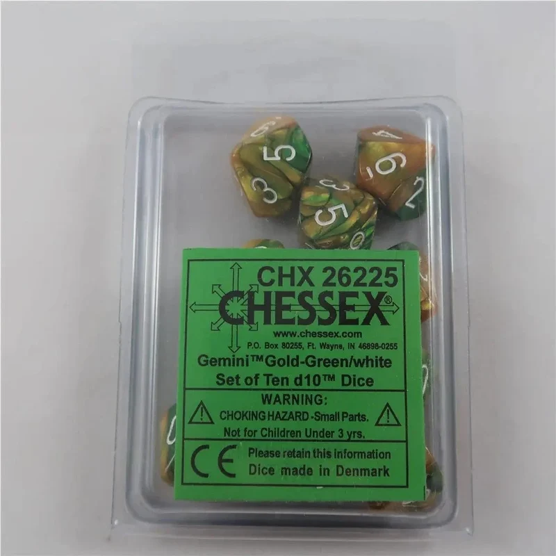 Chessex Gemini gold-green 10 x W10 Set