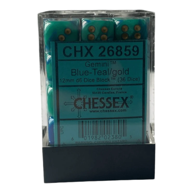 Chessex Gemini Blue-Teal W6 12mm Set
