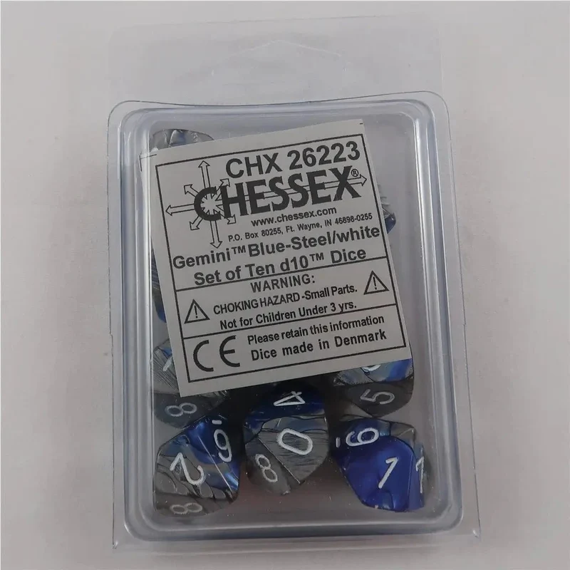 Chessex Gemini blue-steel 10 x W10 Set