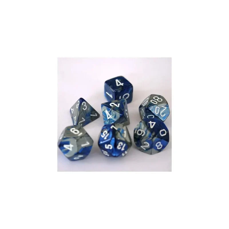 Chessex Gemini Blue-Steel 7er Set