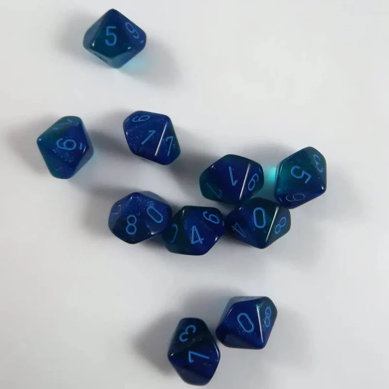 Chessex Gemini blue-blue 10 x W10 Set
