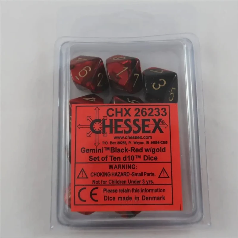 Chessex Gemini black-red 10 x W10 Set