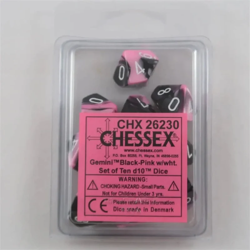 Chessex Gemini black-pink 10 x W10 Set