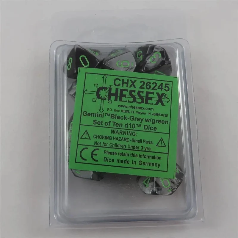 Chessex Gemini black-grey 10 x W10 Set
