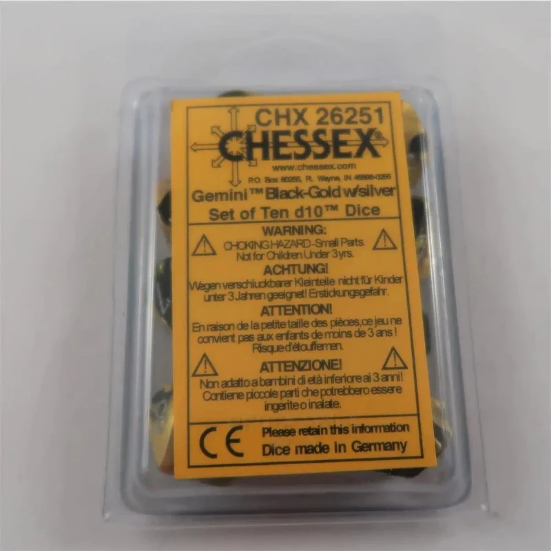 Chessex Gemini black-gold 10 x W10 Set