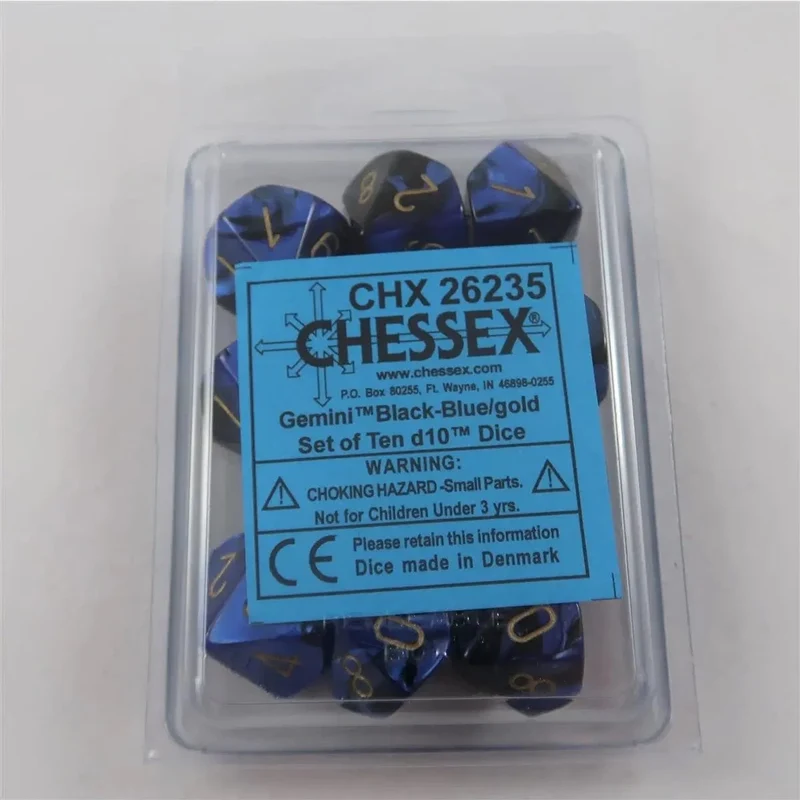 Chessex Gemini black-blue 10 x W10 Set