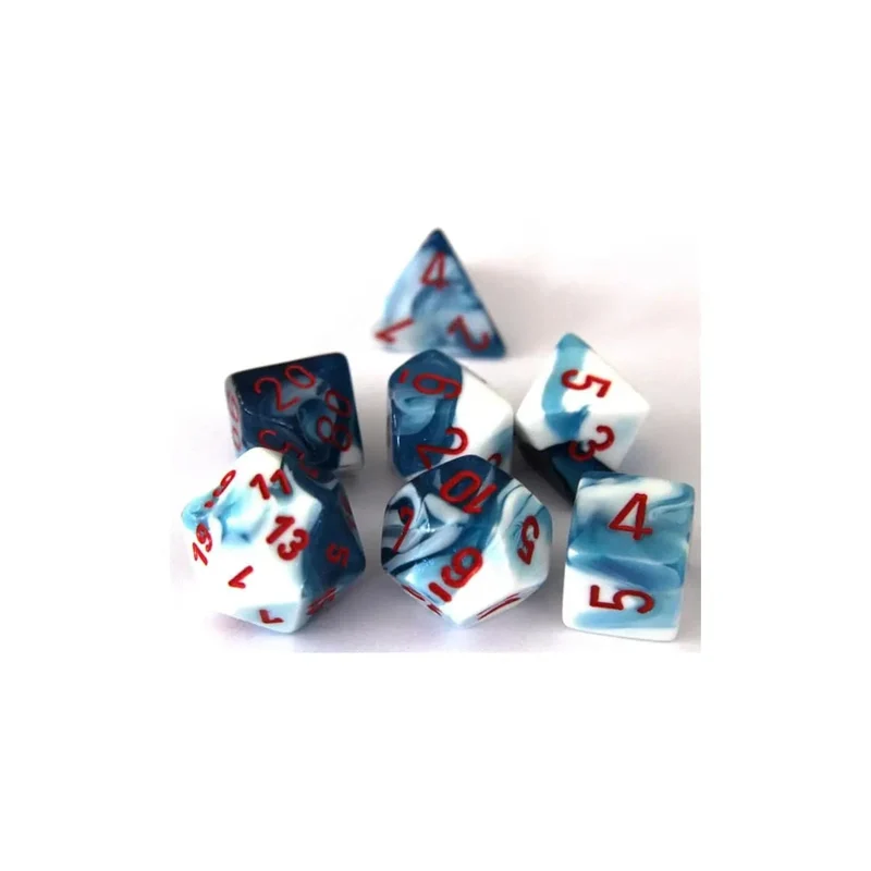 Chessex Gemini Astral Blue-White 7er Set