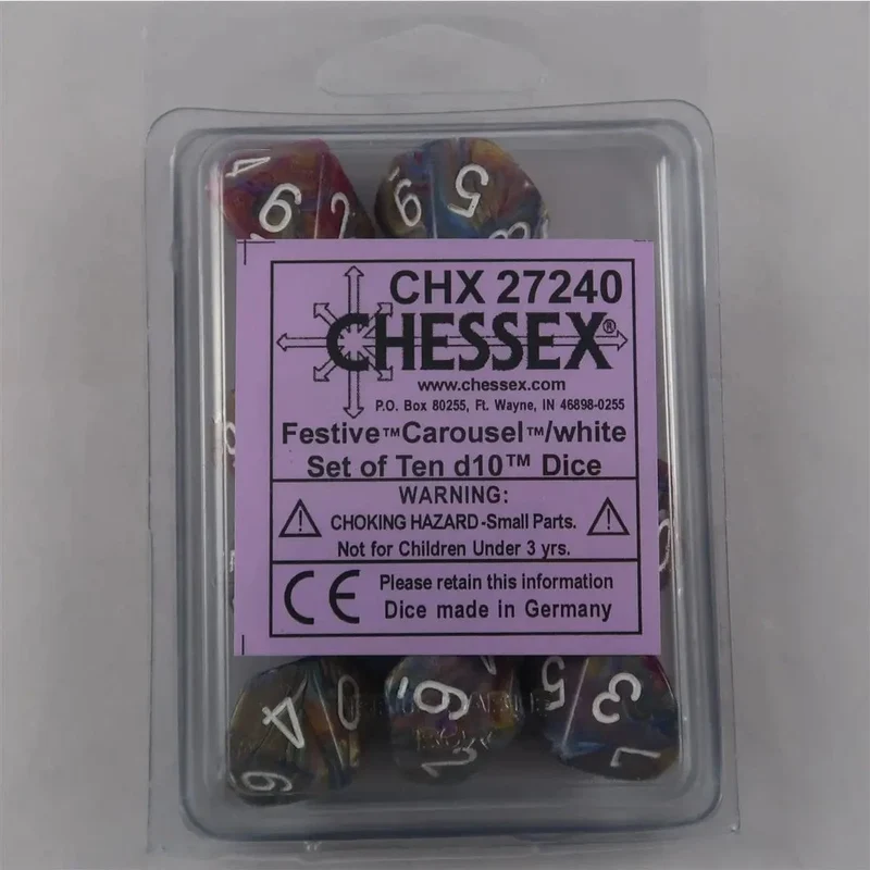 Chessex Festive Carousel 10 x W10 Set