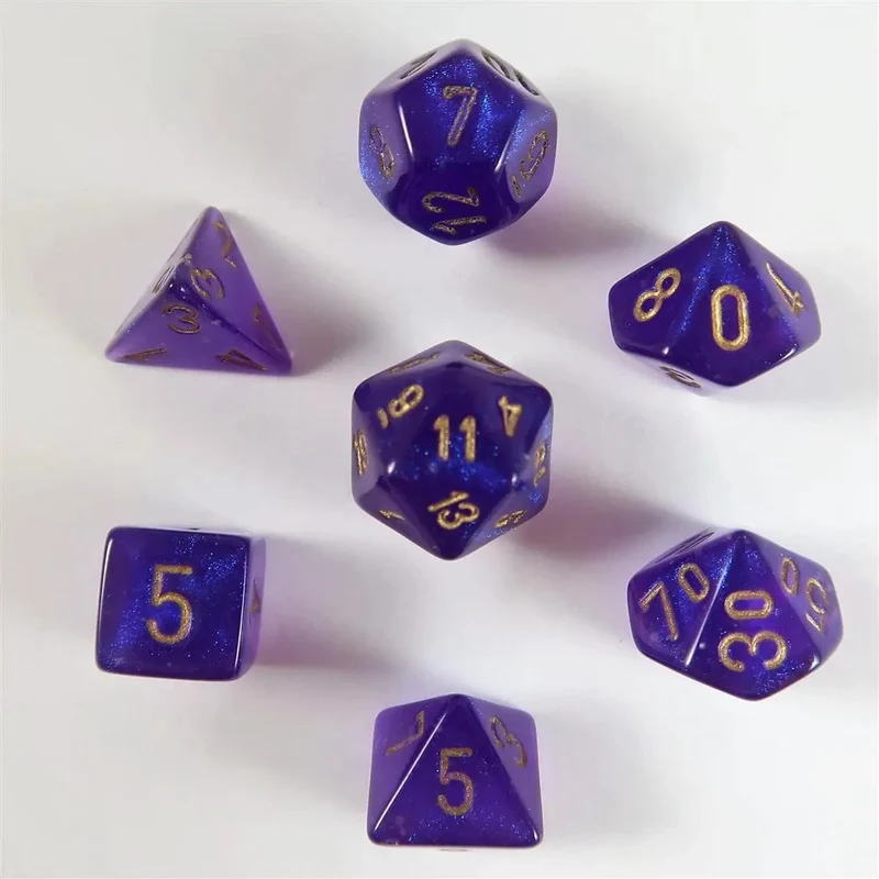 Chessex Borealis Royal Purple/gold Mini-Würfelset