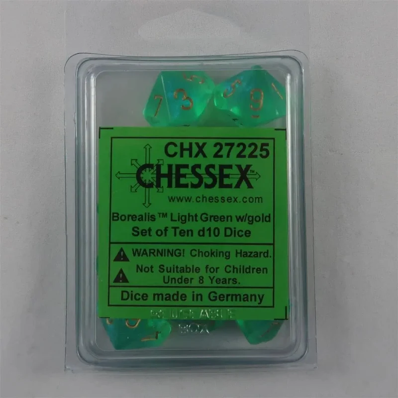 Chessex Borealis Light Green 10 x W10 Set