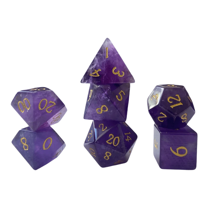 Amethyst Edelsteinwürfel Lila Set