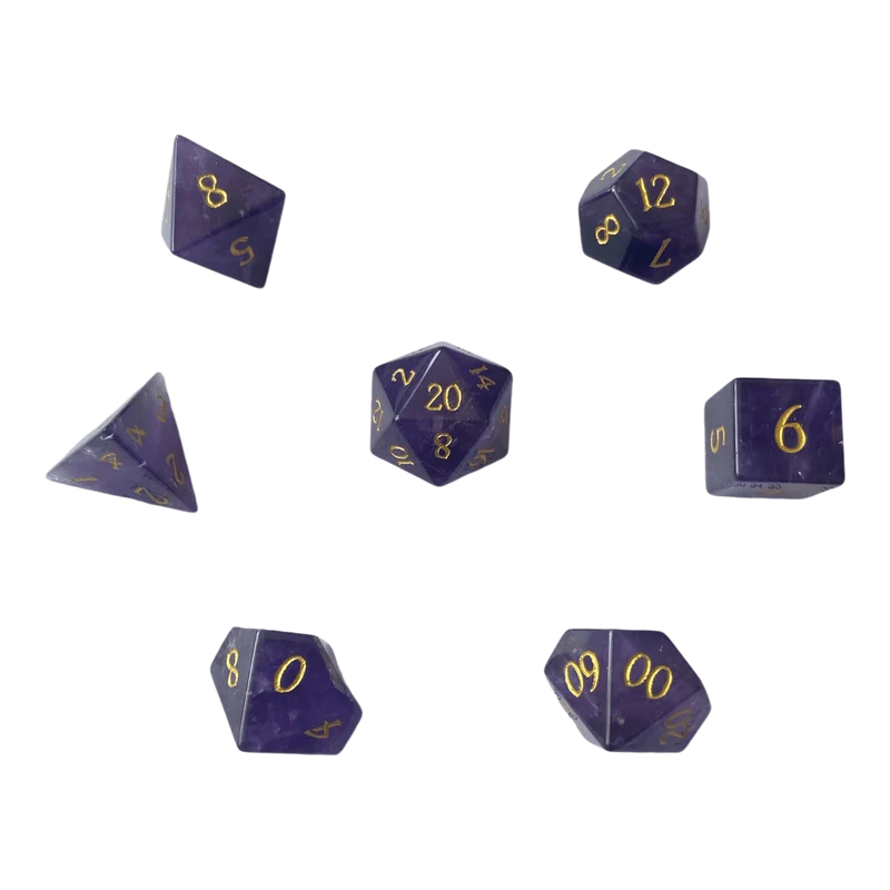 Amethyst Edelsteinwürfel Lila Set