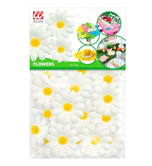 Set mit 20 dekorativen Gänseblümchen