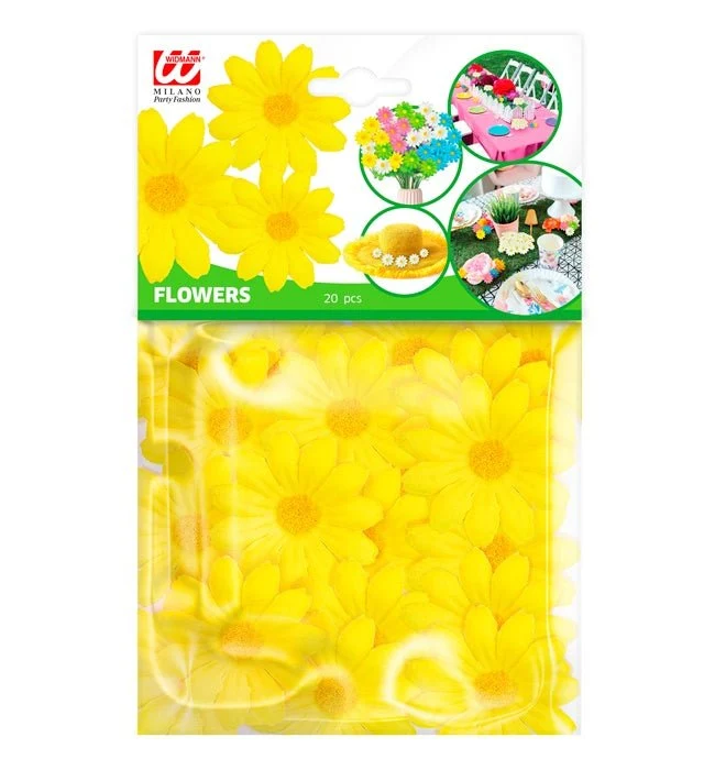 Set von 20 dekorativen gelben Blumen