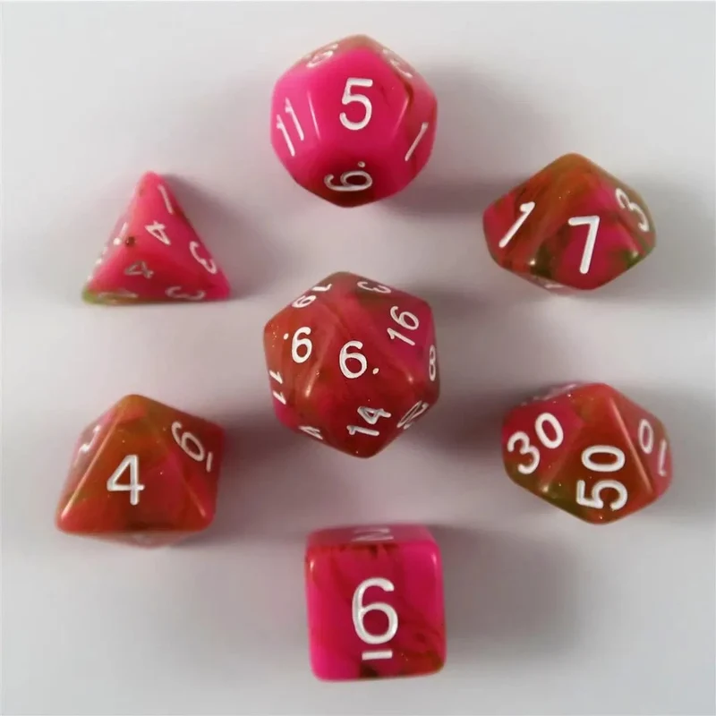 Shimmer Dice pink-gold Set