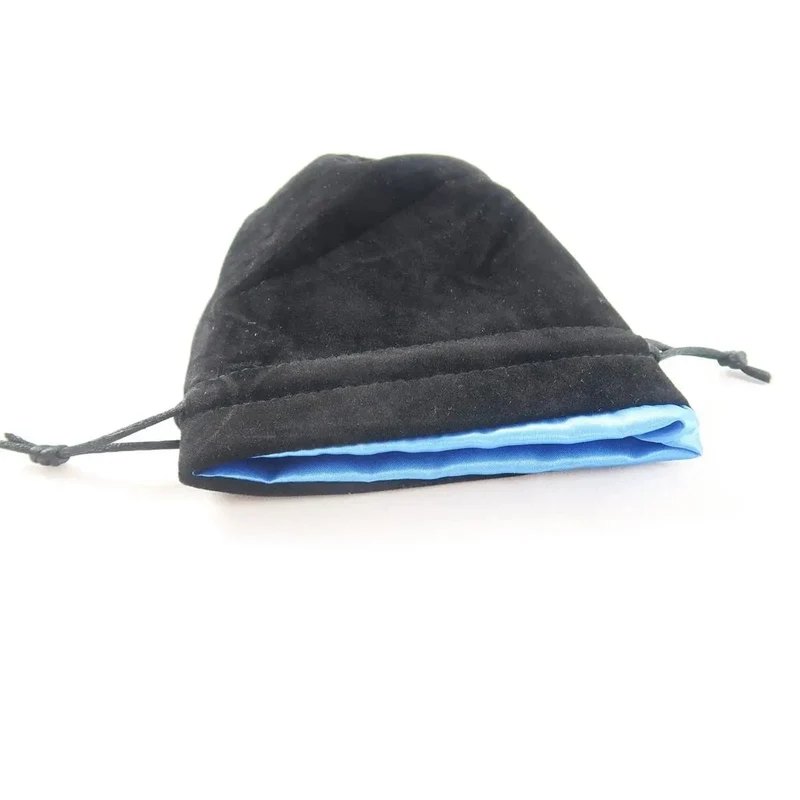 Samtbeutel Schwarz/blau
