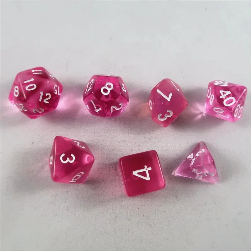 Würfel Stube transparent rosa Set