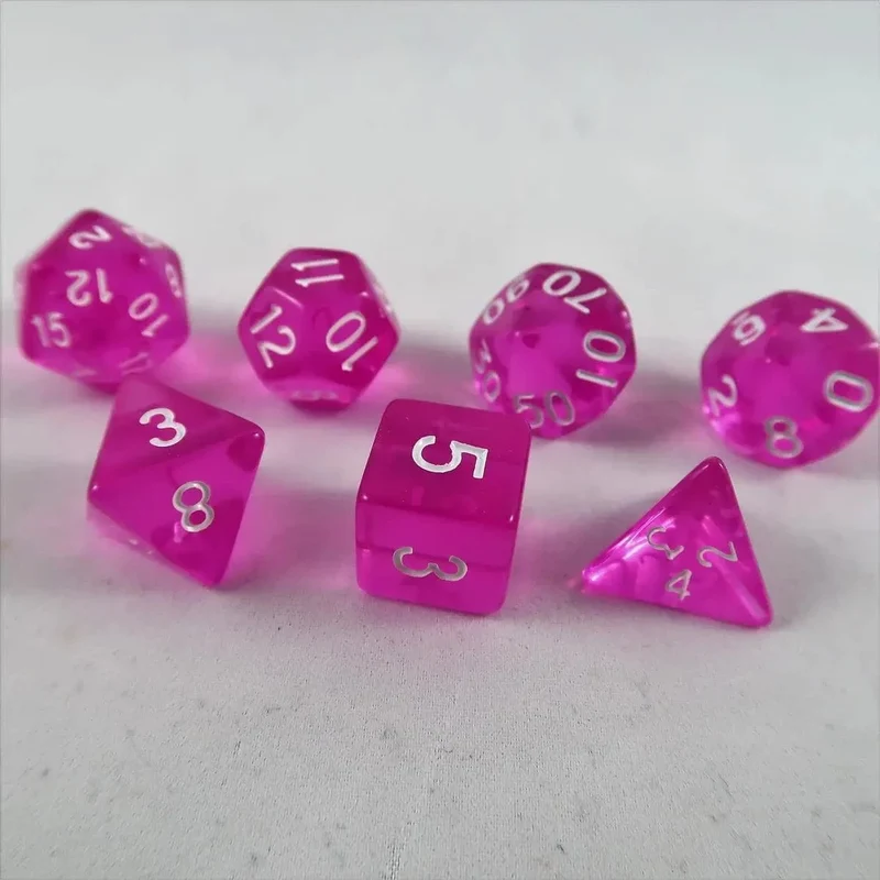 Würfel Stube transparent pink Set