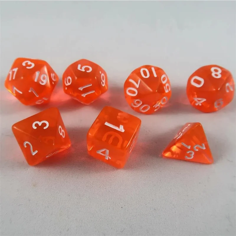 Würfel Stube transparent orange Set