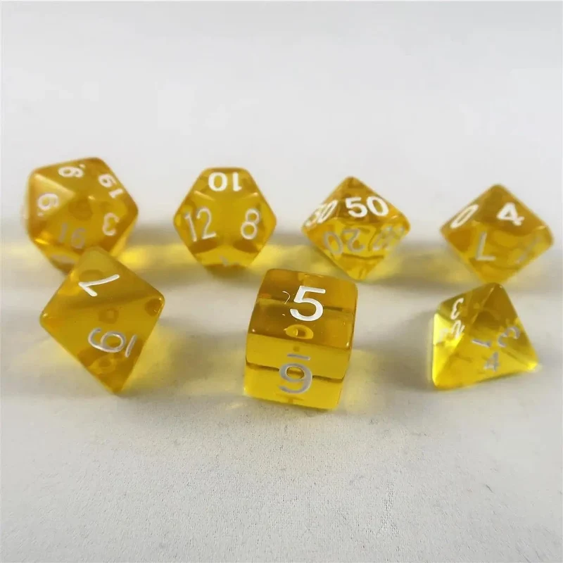 Würfel Stube transparent gelb Set