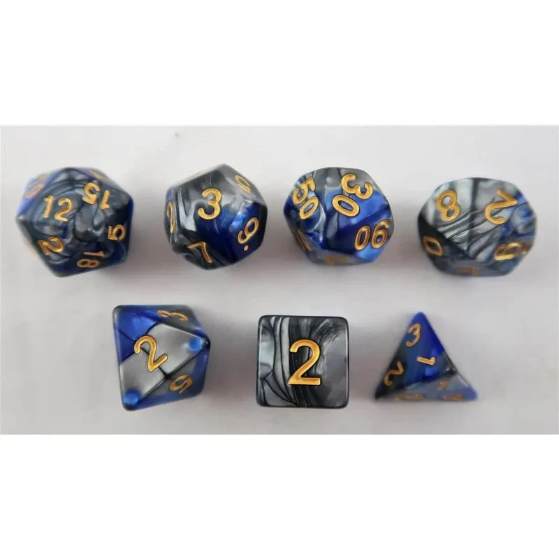 Marmoriert blau-silber/gold