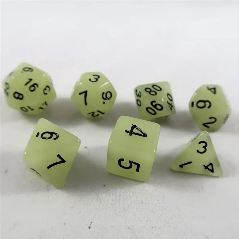 Fluoreszierende Würfel weiß Set