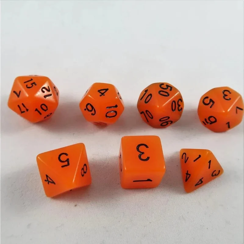 Fluoreszierende Würfel orange Set