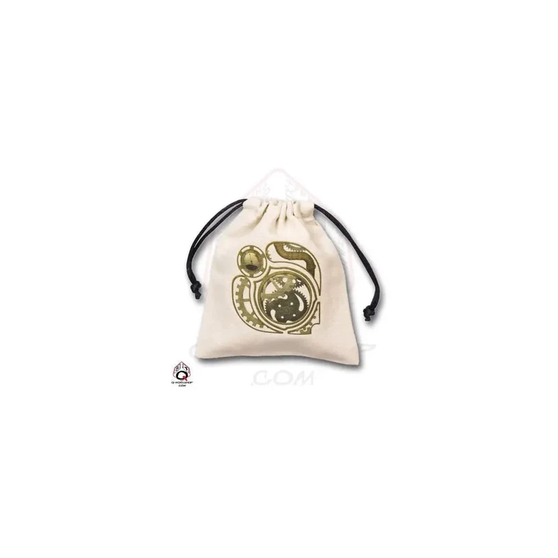 Würfel Beutel Steampunk beige/gold