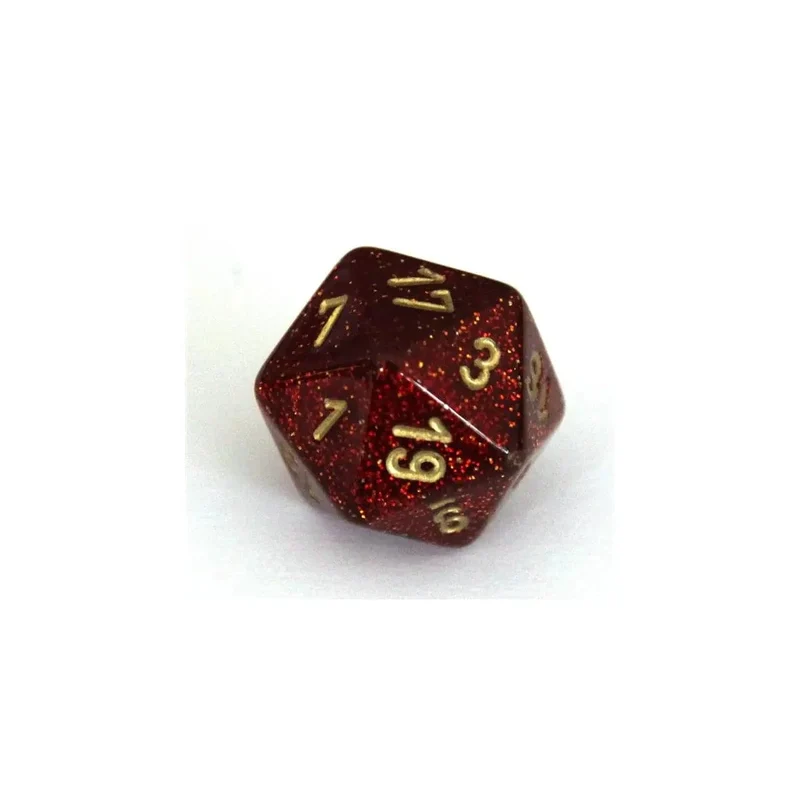 Chessex Glitter ruby/gold W20