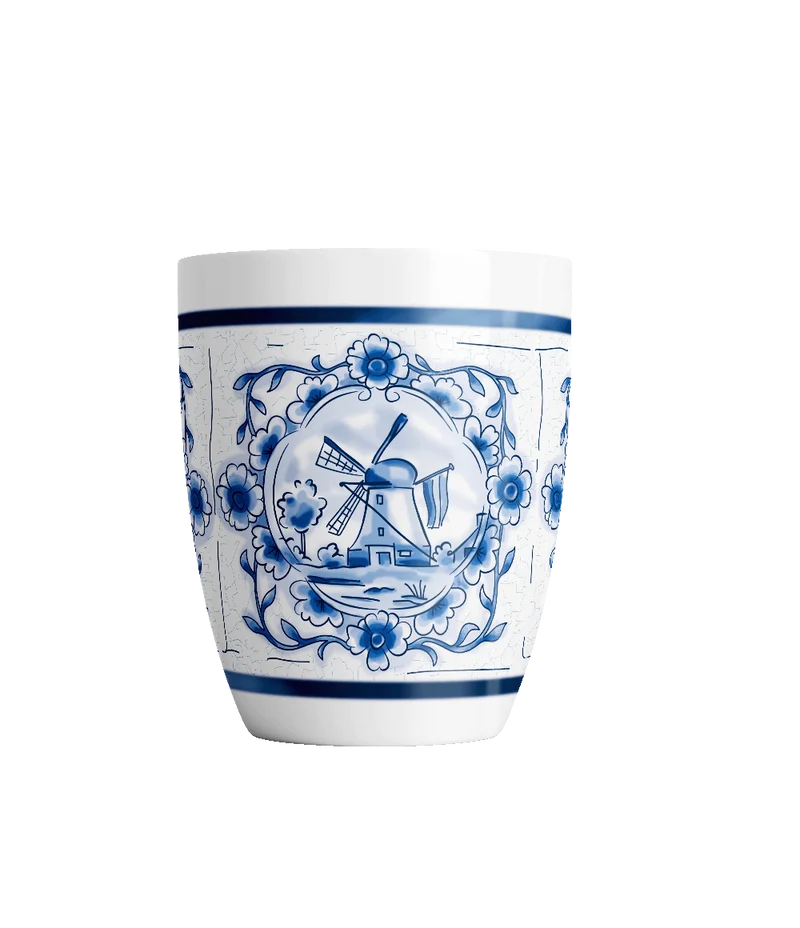 Kaffee-Tasse „Loopt“ in Delfter Blau