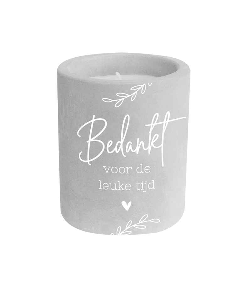 Graue Zementkerze Fun Time 8cm
