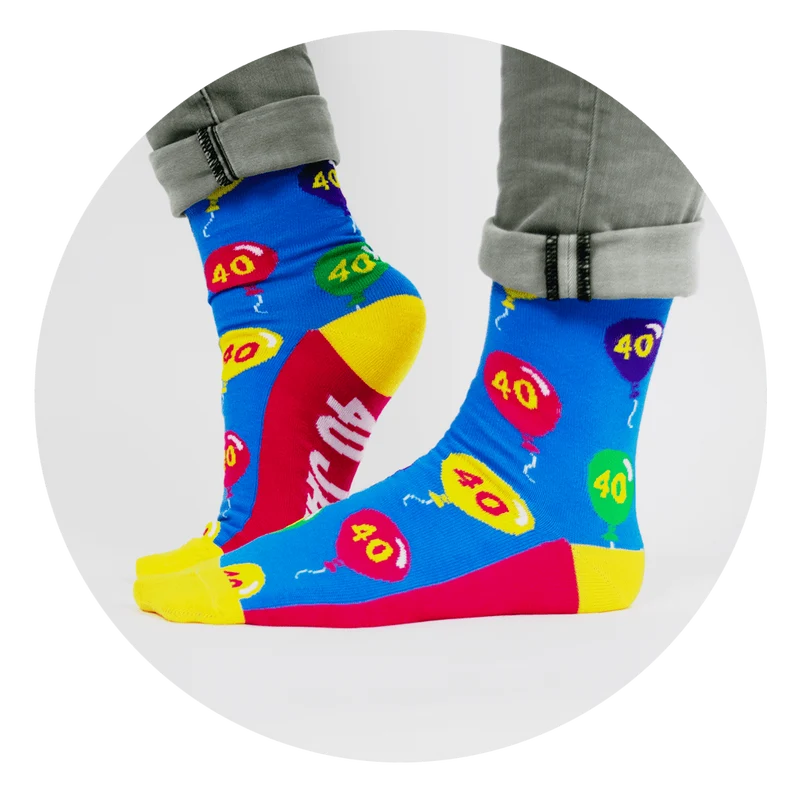Lustige Socken 40 Jahre Luftballons 1 Paar