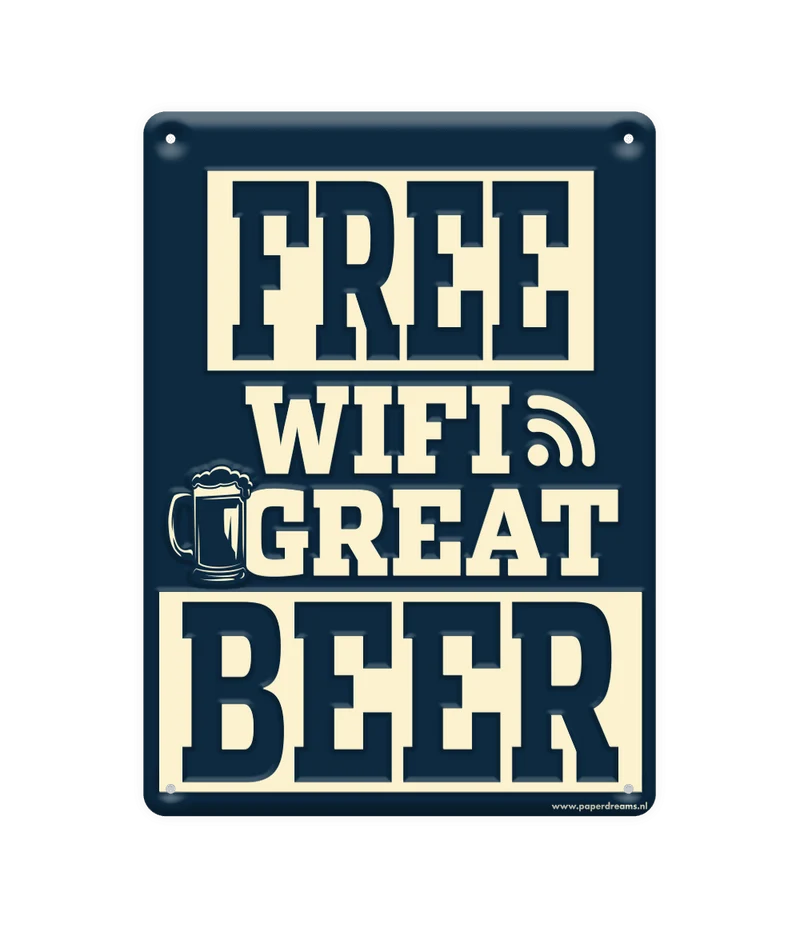 Metallschild Freies Wifi