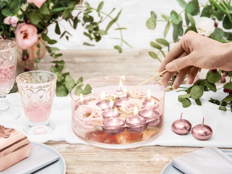 Schwimmende Kerze Rose Gold 4cm 50 Stk
