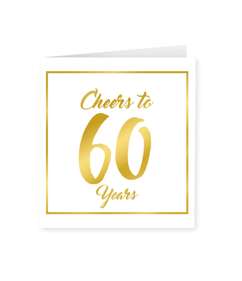Karte 60 Jahre Gold Weiß 15cm