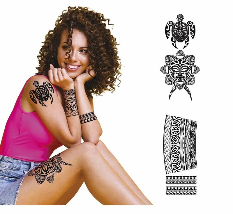 Schwarze Fake Tattoos Damen