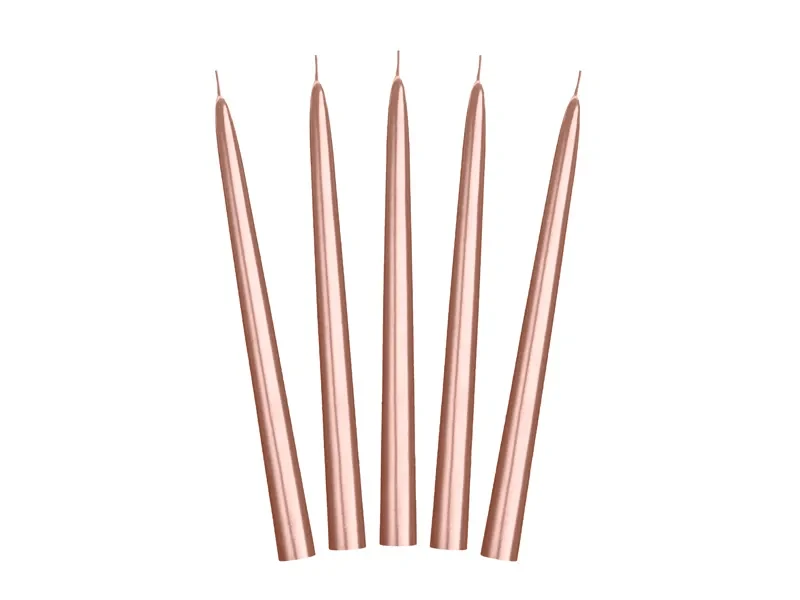 Kerzen Rose Gold Metallic 24cm 10Stück